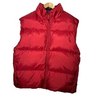 Vintage Gap Puffer Vest Mens XL Red Down Filled Hiking Gorpcore Y2K Marty McFly